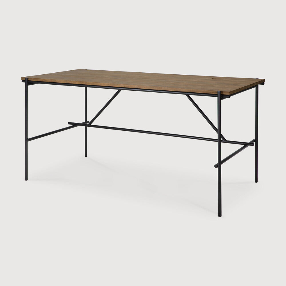 Oscar desk - teak - rectangular - with cable management