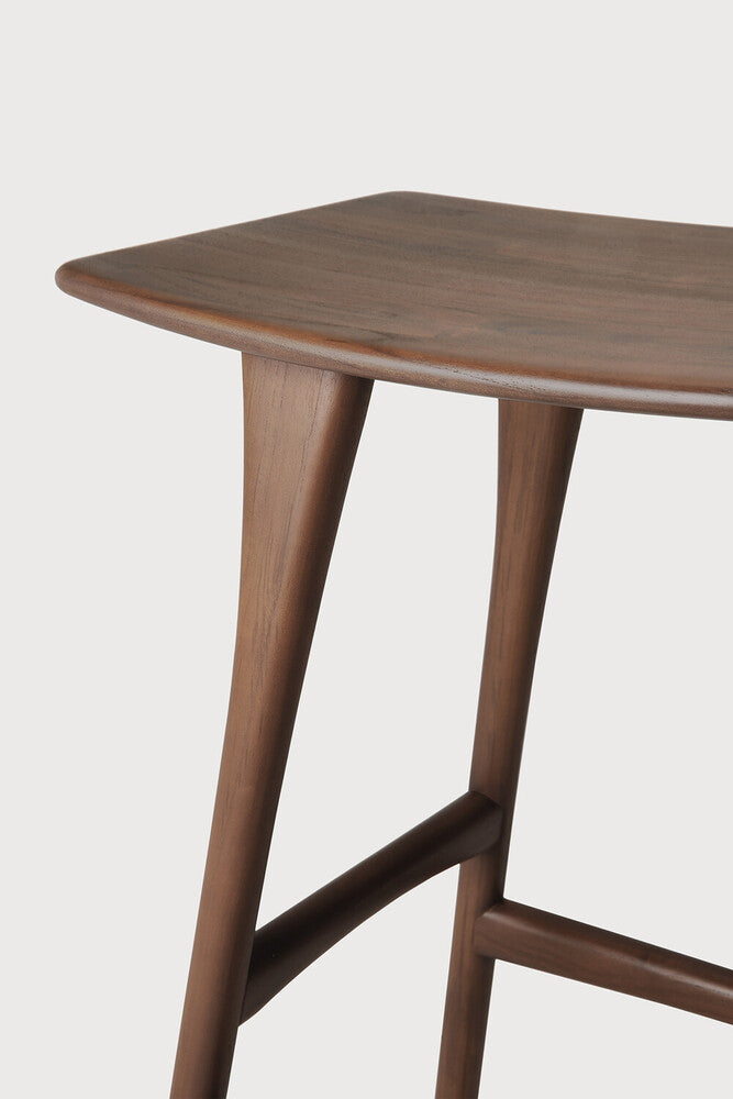 Osso counter stool - varnished teak - brown