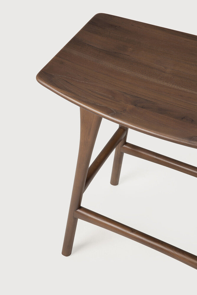 Osso counter stool - varnished teak - brown