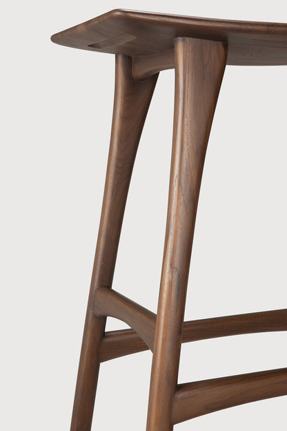 Osso counter stool - varnished teak - brown