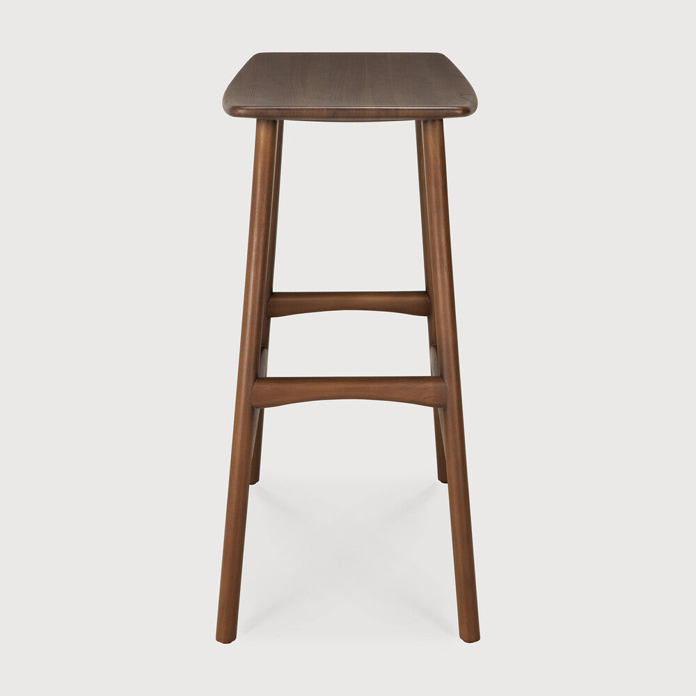 Osso counter stool - varnished teak - brown