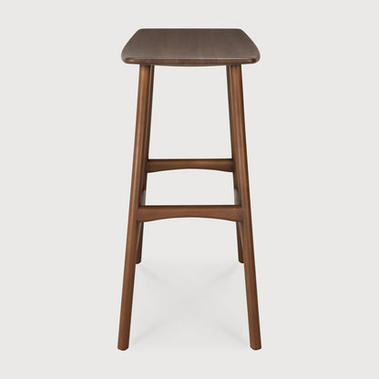 Osso counter stool - varnished teak - brown