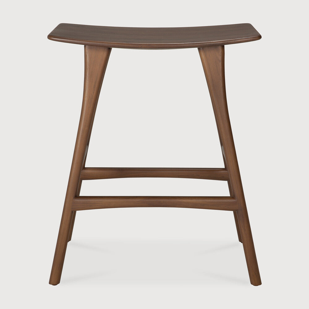 Osso counter stool - varnished teak - brown