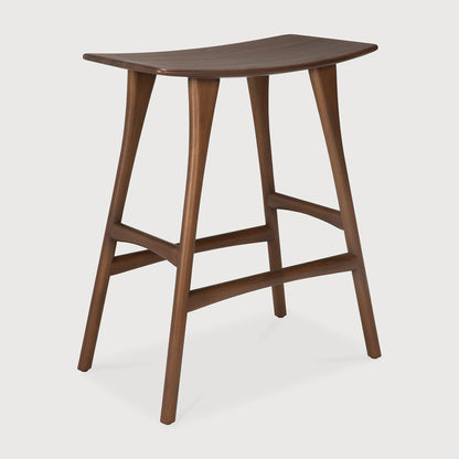Osso counter stool - varnished teak - brown