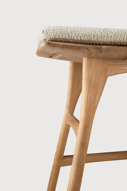 Osso outdoor stool - teak - Natural fabric