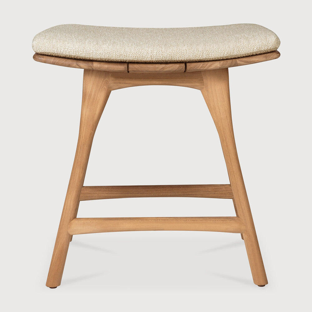 Osso outdoor stool - teak - Natural fabric