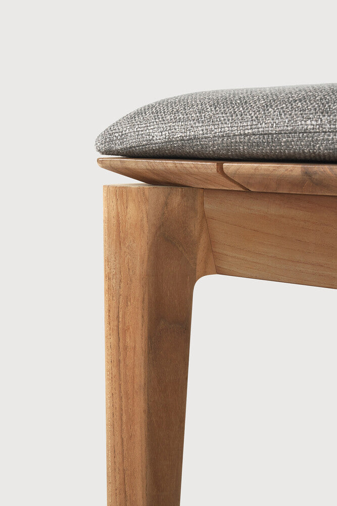 Bok outdoor bench - teak - Mocha fabric - 3+ seater