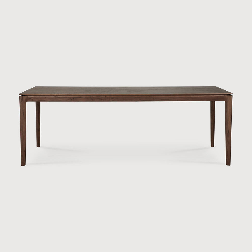 Bok dining table - varnished teak - brown - rectangular