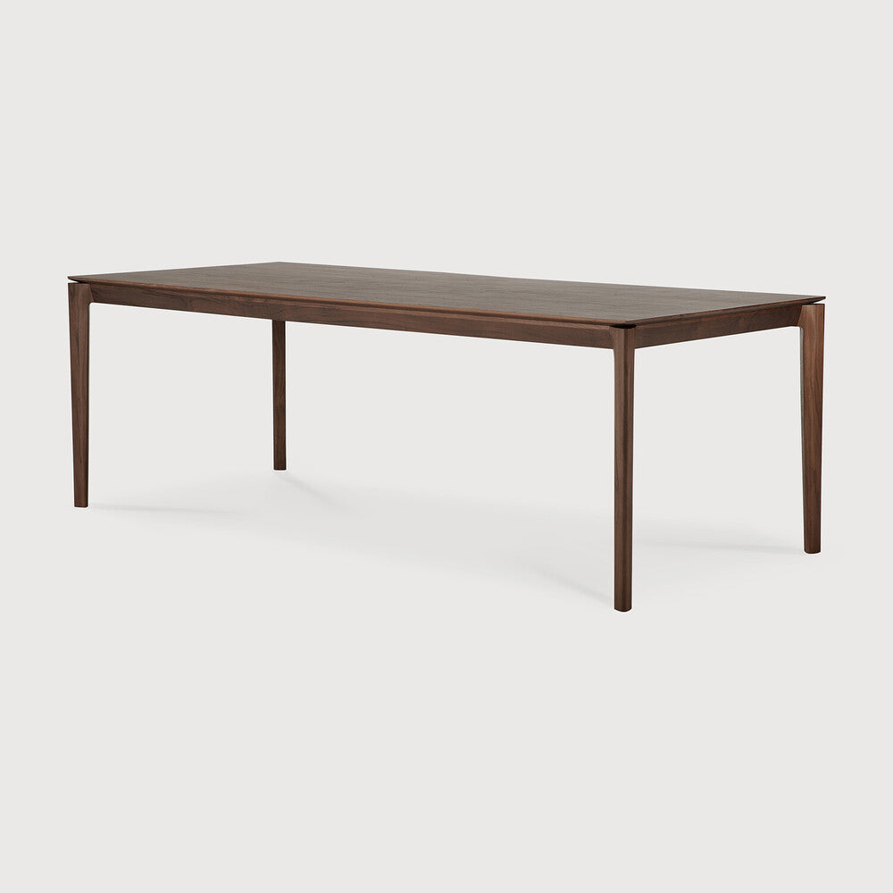 Bok dining table - varnished teak - brown - rectangular