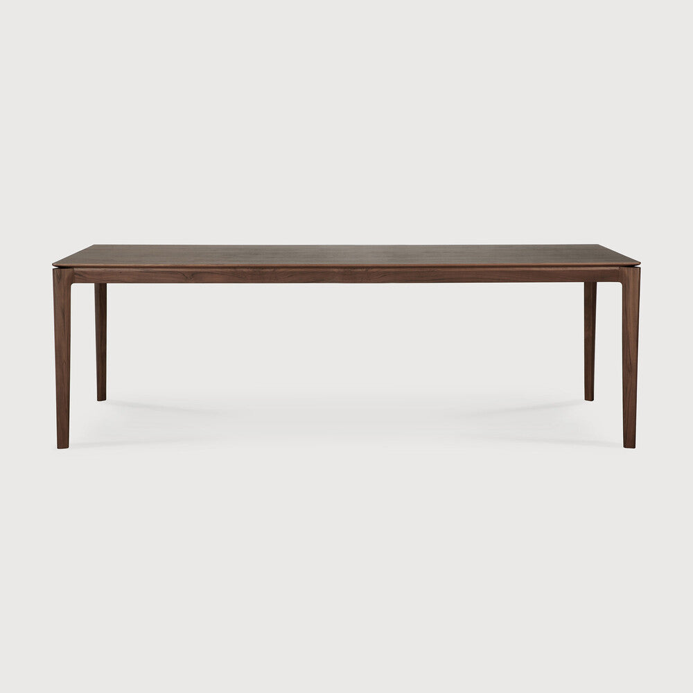 Bok dining table - varnished teak - brown - rectangular