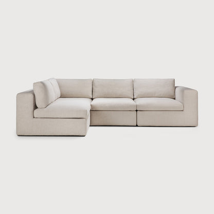 Mellow sofa - Ivory fabric - corner - removable cover