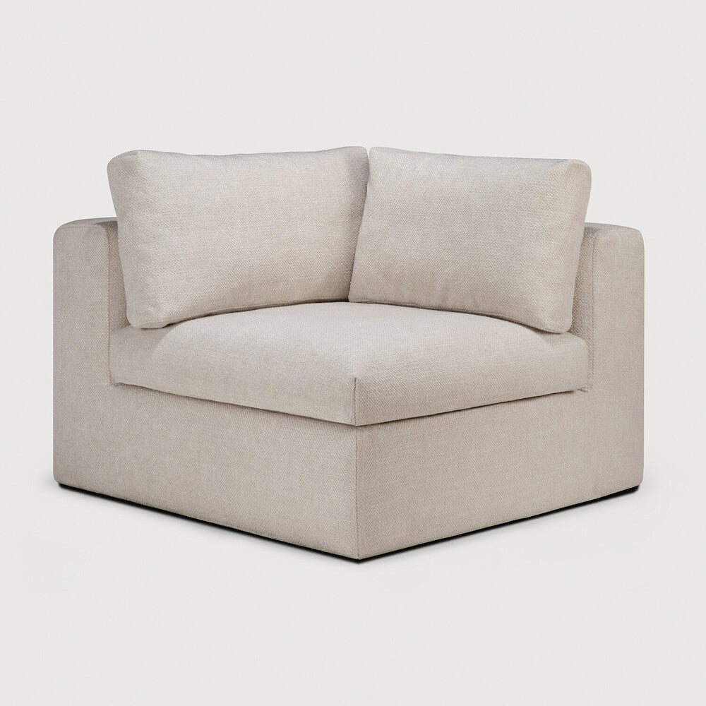 Mellow sofa - Ivory fabric - corner - removable cover