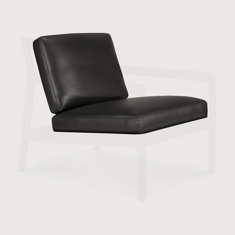 Jack Lounge Chair Cushion Set, Black Leather