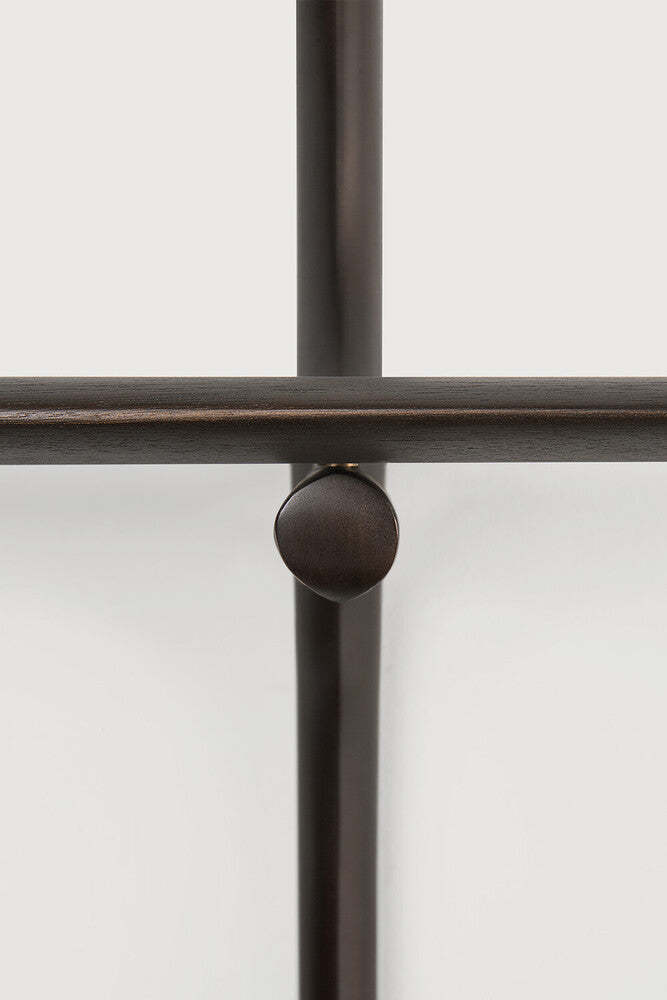 PI wall shelf - varnished mahogany - dark brown - 2 shelves