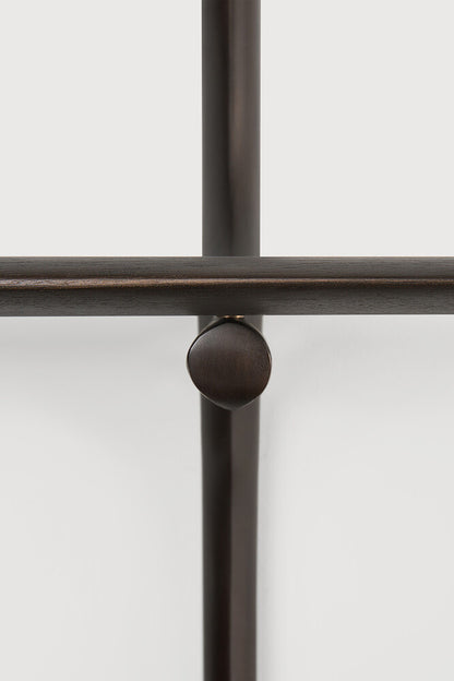 PI wall shelf - varnished mahogany - dark brown - 2 shelves