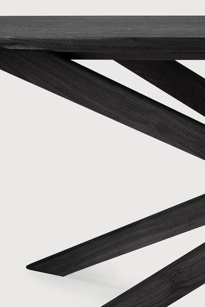 Mikado Dining Table, Varnished Oak, Black, Oval