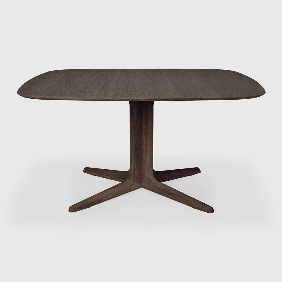 Corto Dining Table, Varnished Oak, Brown, Square