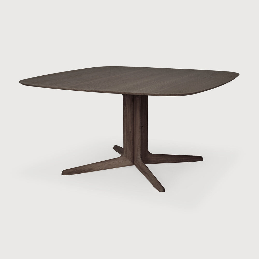 Corto Dining Table, Varnished Oak, Brown, Square