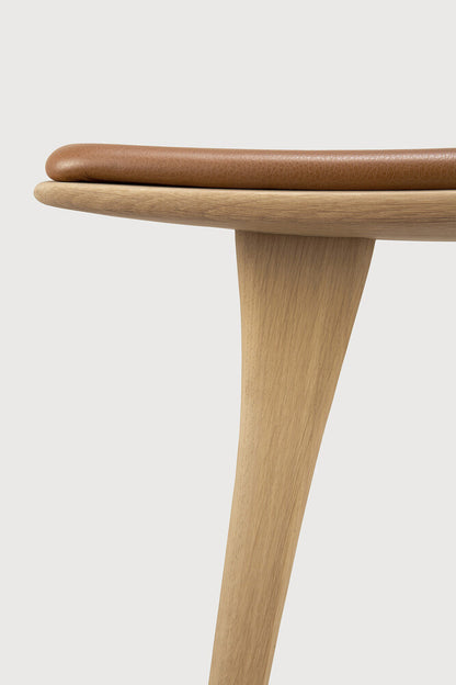 Osso Counter Stool, Varnished Oak, Cognac Leather