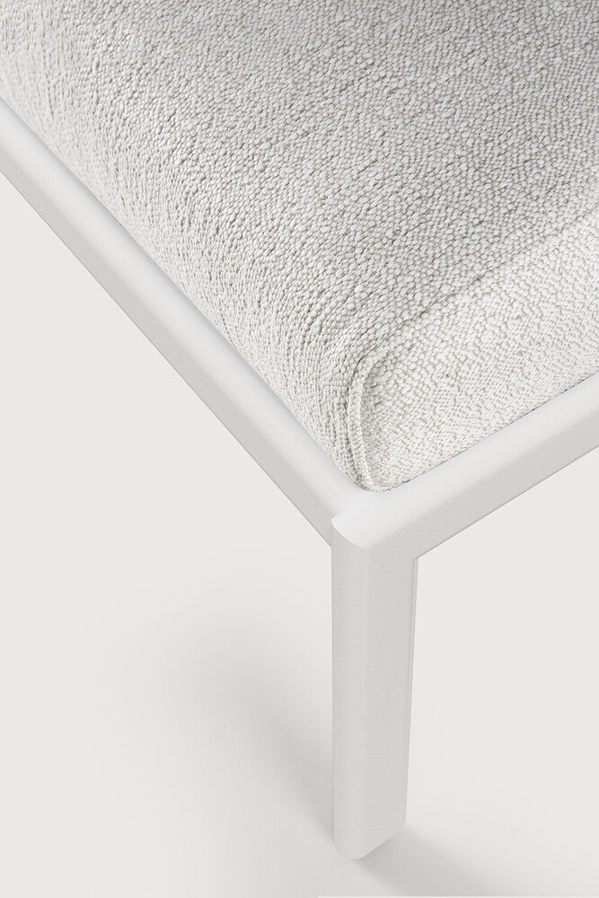 Jack outdoor footstool - aluminium - white - Off White fabric