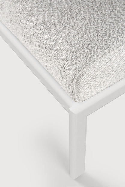 Jack outdoor footstool - aluminium - white - Off White fabric