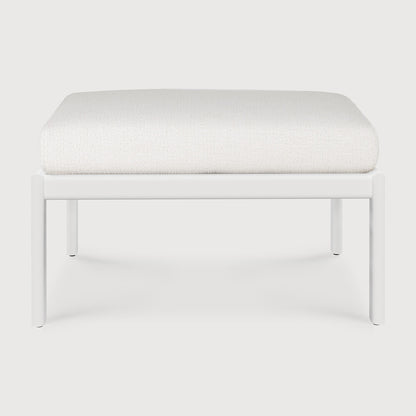 Jack outdoor footstool - aluminium - white - Off White fabric