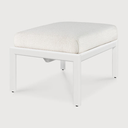 Jack outdoor footstool - aluminium - white - Off White fabric