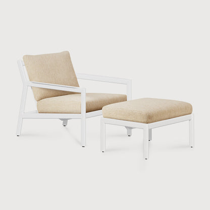 Jack outdoor footstool - aluminium - white - Natural fabric