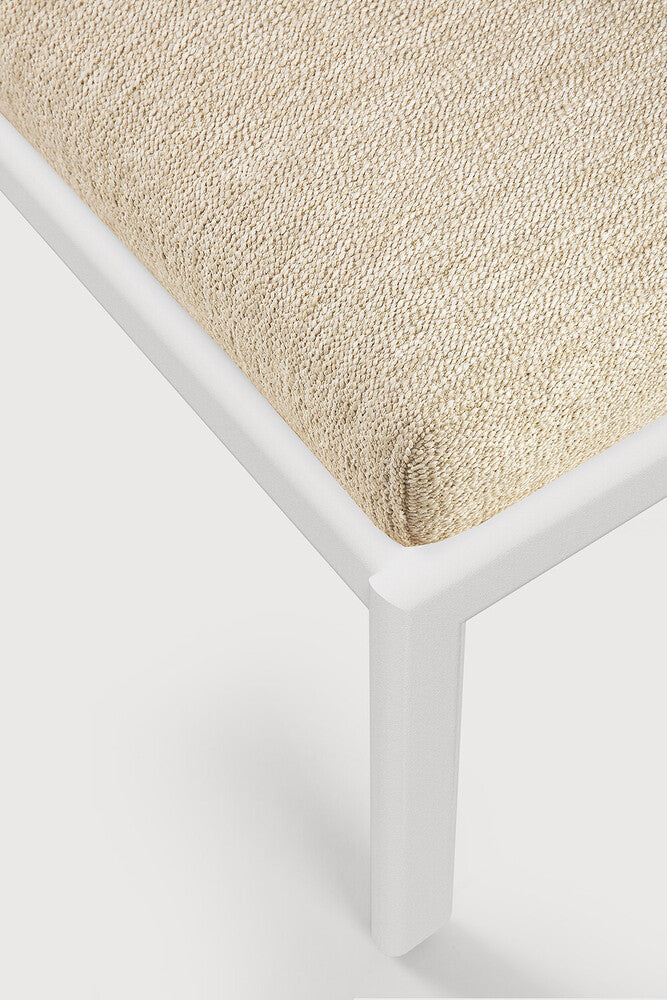 Jack outdoor footstool - aluminium - white - Natural fabric