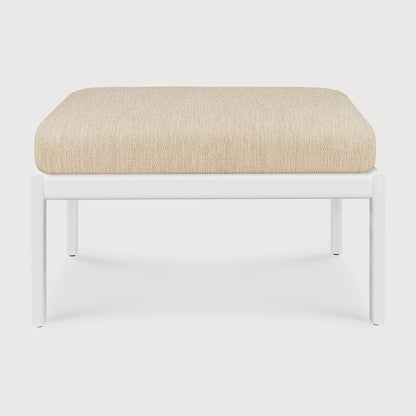 Jack outdoor footstool - aluminium - white - Natural fabric