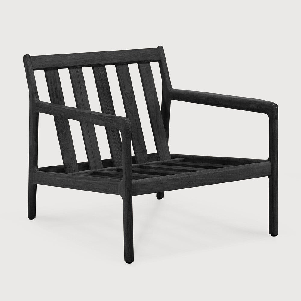Jack Solid Black Teak Outdoor Lounge Chair Frame