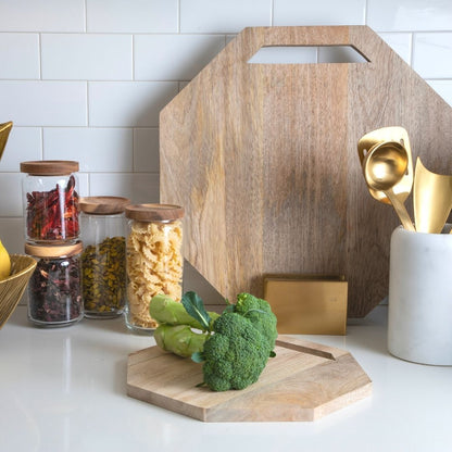 Raw Mango Wood Geometric Board Set