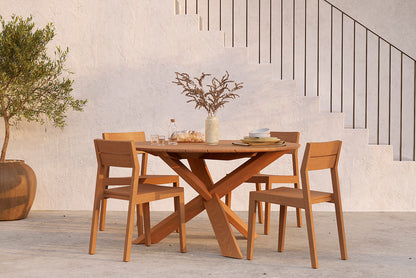 Circle Solid Teak Outdoor Dining Table, 54&quot;