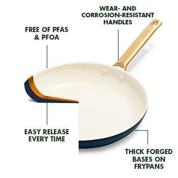 Reserve Ceramic Nonstick 10-Piece Cookware Set, Twilight with Gold-To