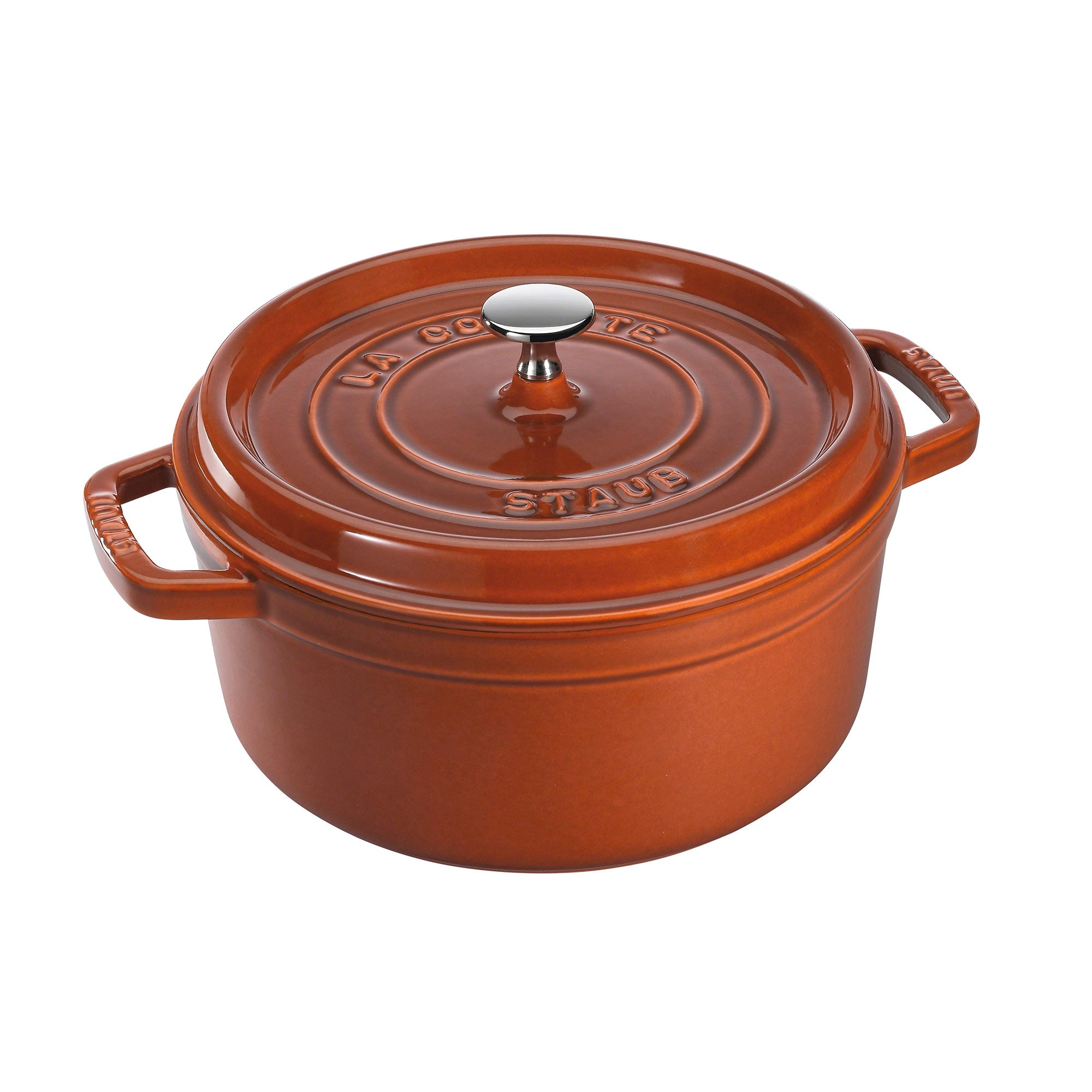 Staub Round Cocotte, 4qt, Burnt Orange