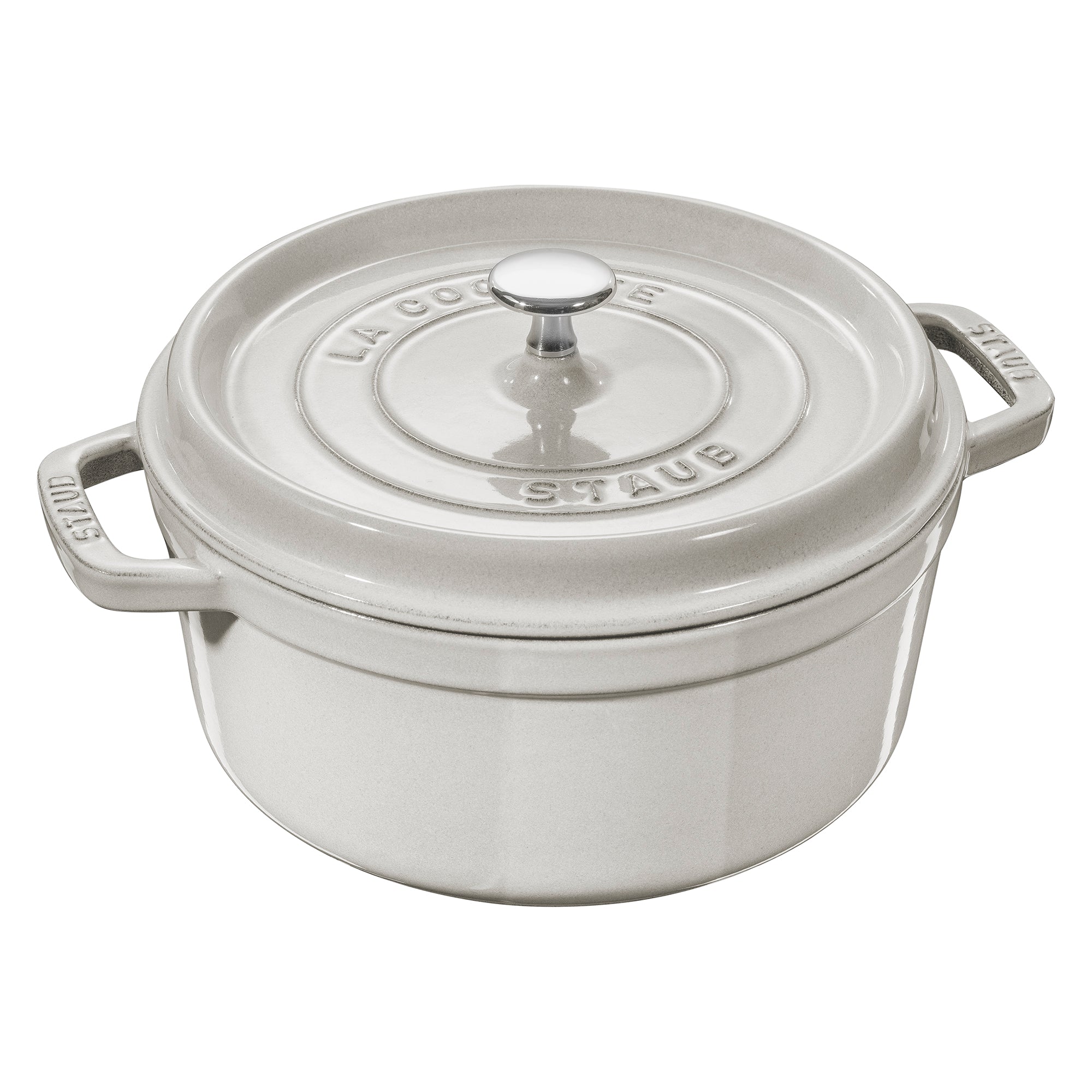 Staub Round Cocotte, 4qt, White Truffle