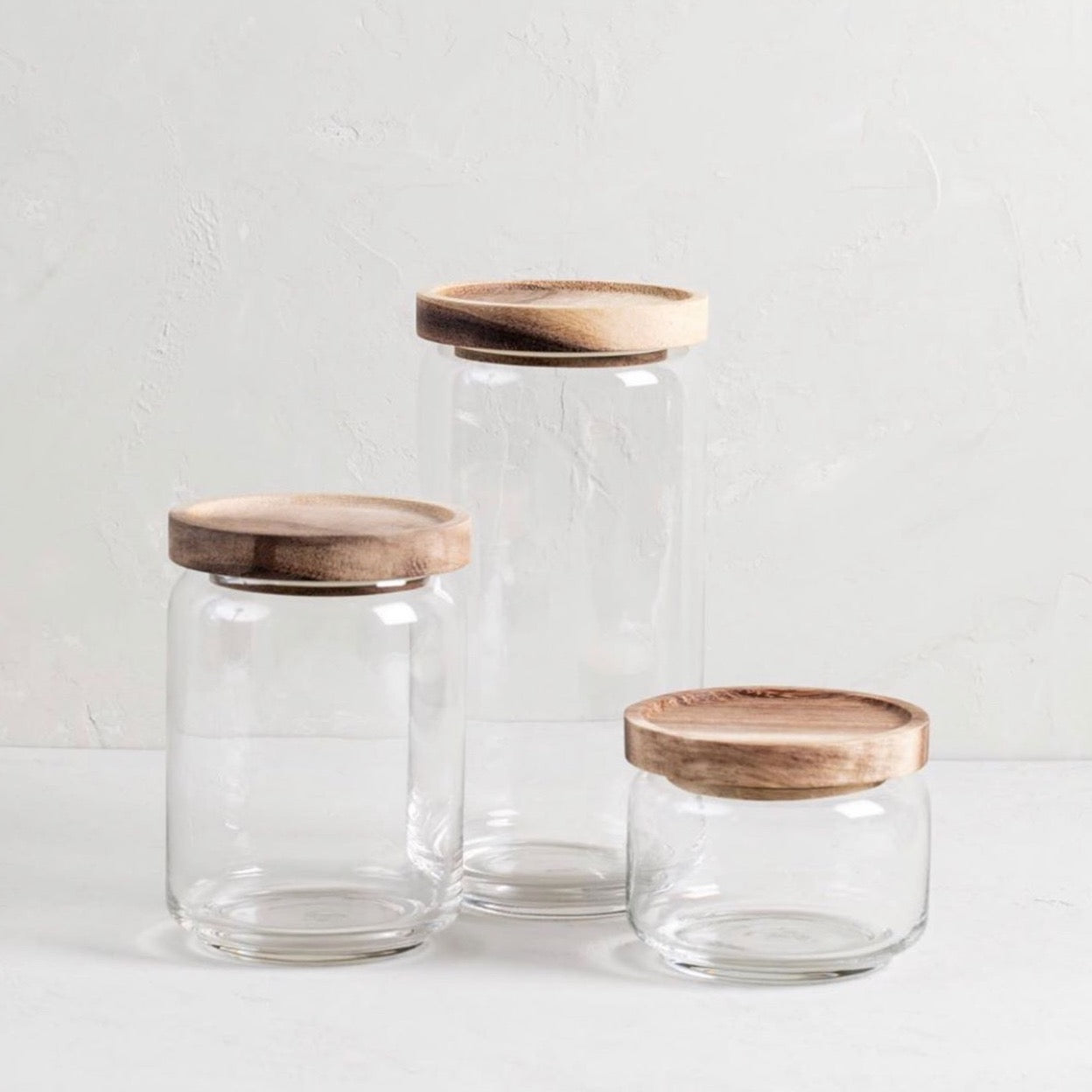 Glass Container with Acacia Lid Large – Be Home