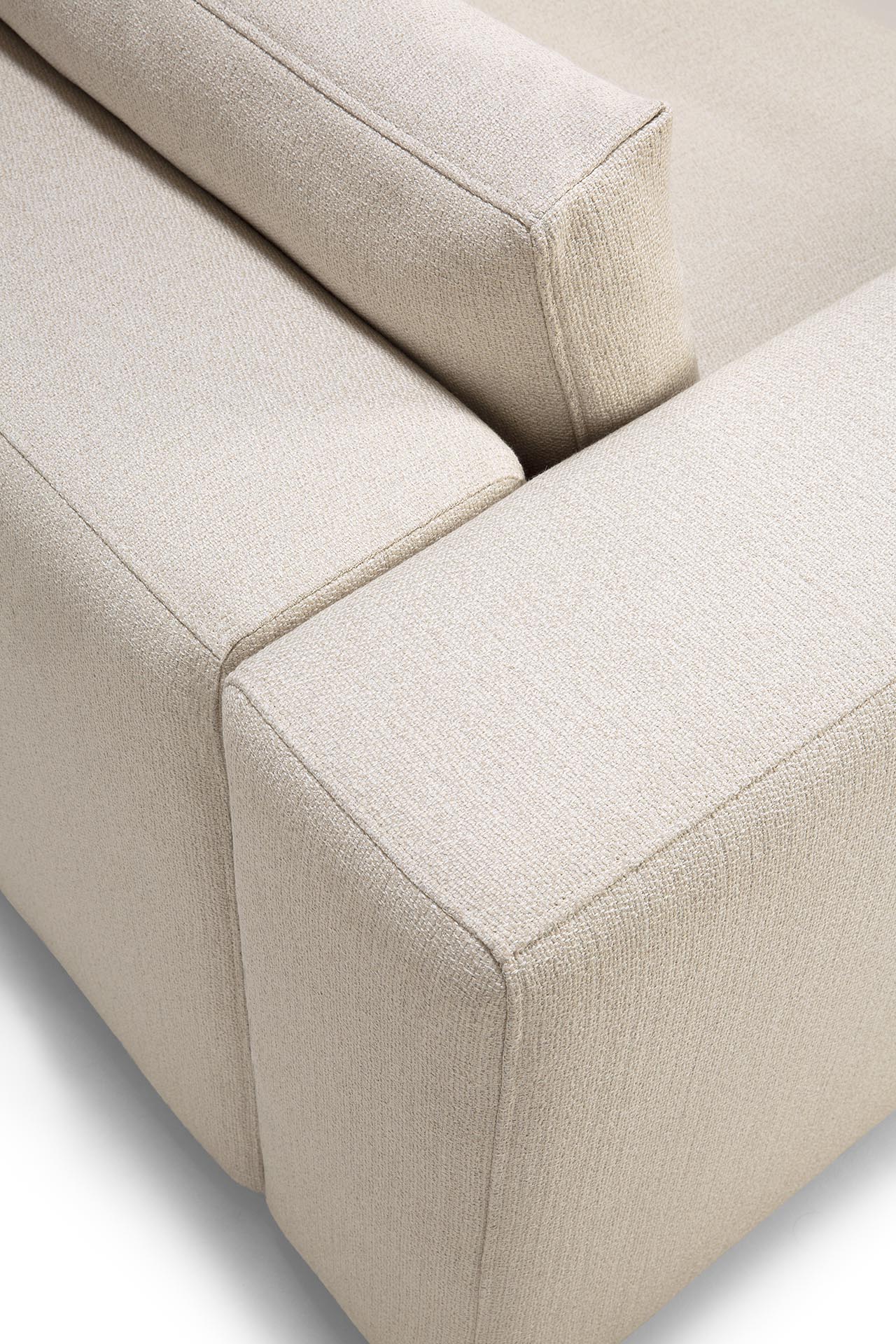 Mellow End Seater With Right Arm Eco Fabric Sofa, Off White