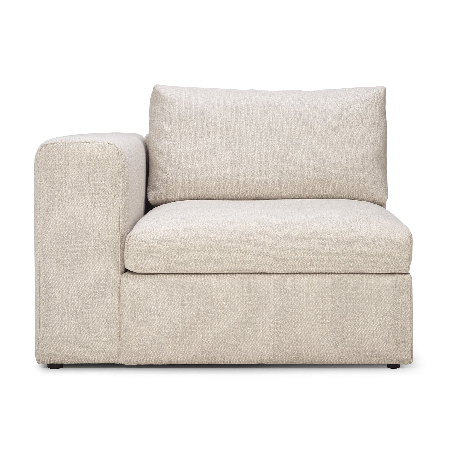 Mellow End Seater With Right Arm Eco Fabric Sofa, Off White