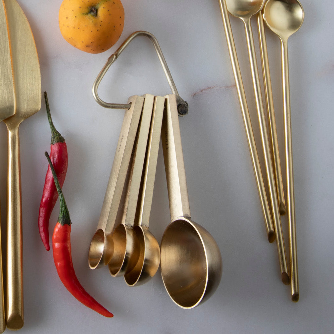  Gold Cooking Utensils with Gold Measuring Cups and
