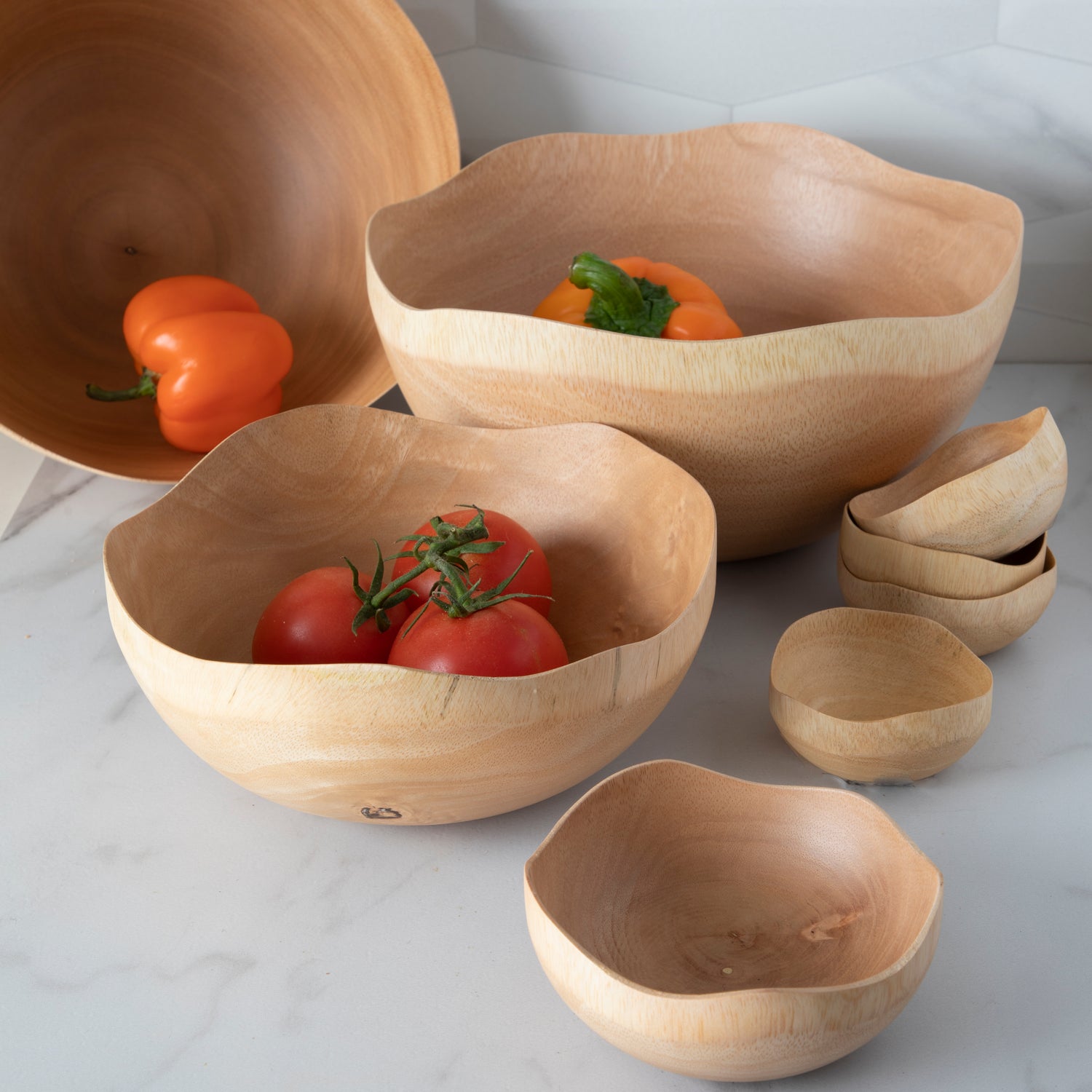 Kiln Mango Wood Wave Edge Bowl, Small – Be Home - Main Image