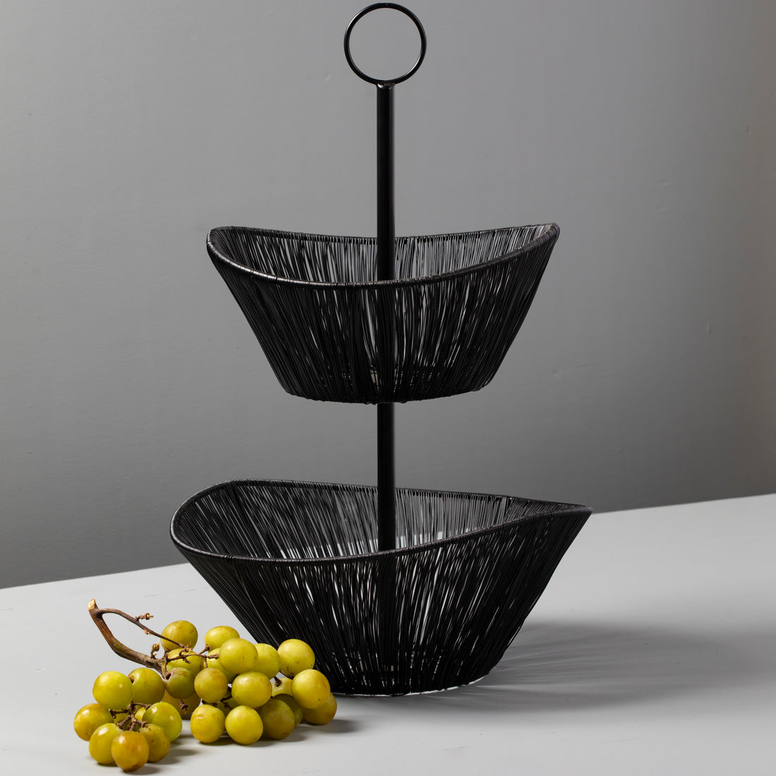 Black Rhythm Wire 2-Tier Basket