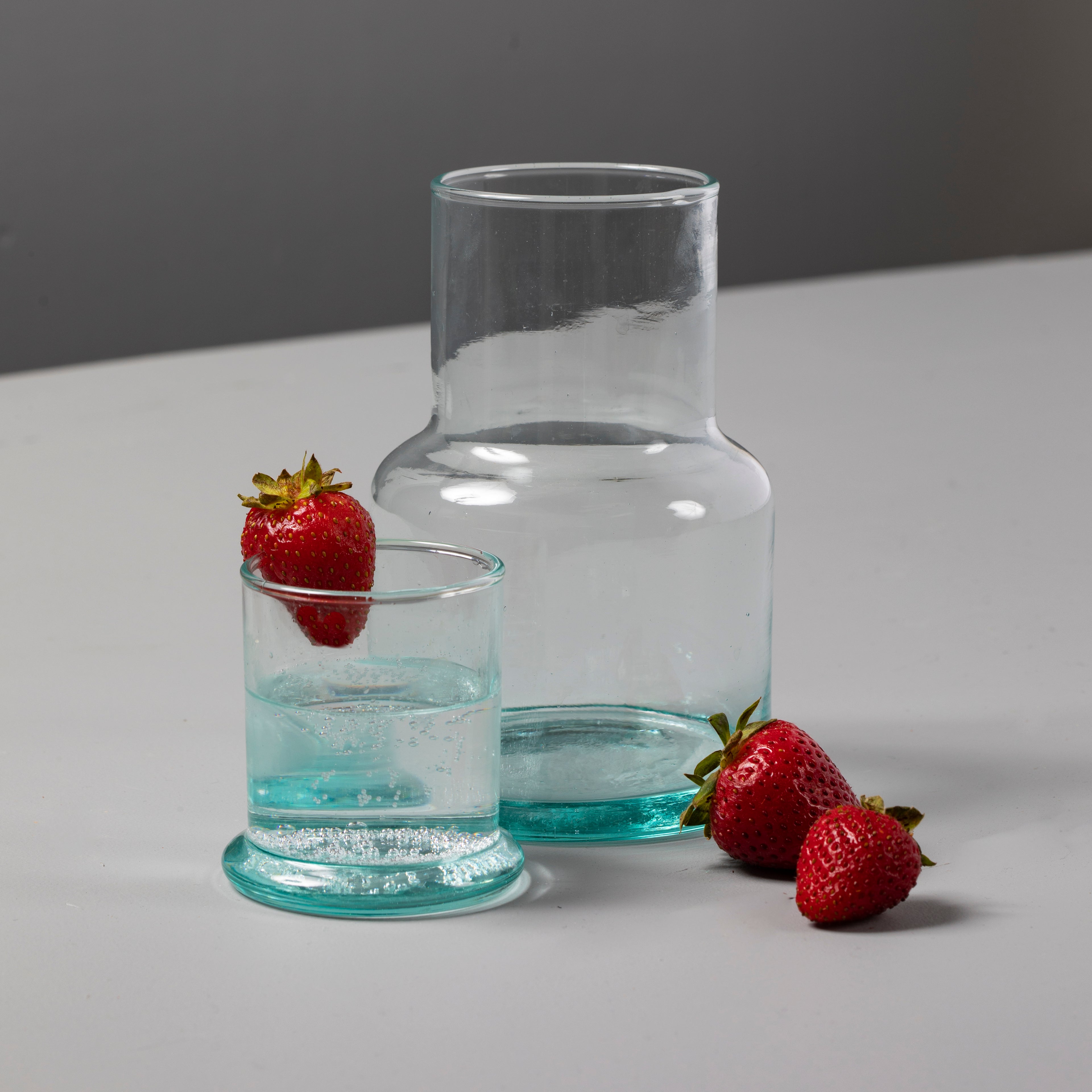 Bedside Water Carafe in Clear Recycled Glass