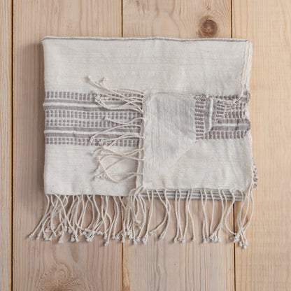 Aden Cotton Hand Towel, Natural with Stone