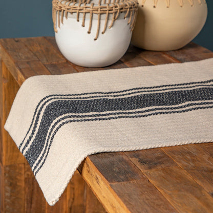 Cotton Canvas Table Runner with Stripes