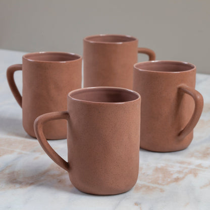 Tam Stoneware Mug, Terracotta Rose, Set of 4