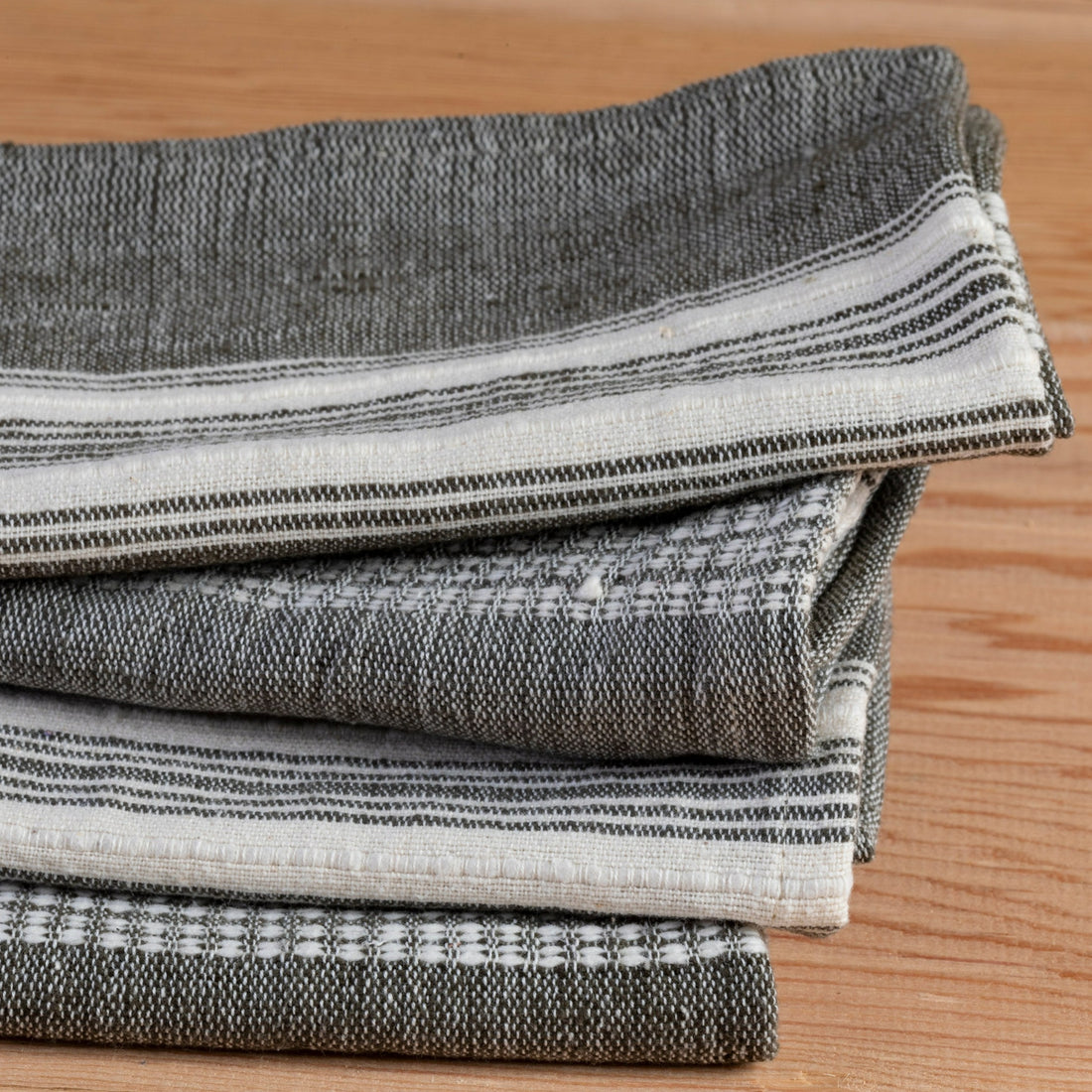 Aden Napkins, Grey with Natural, Set of 4