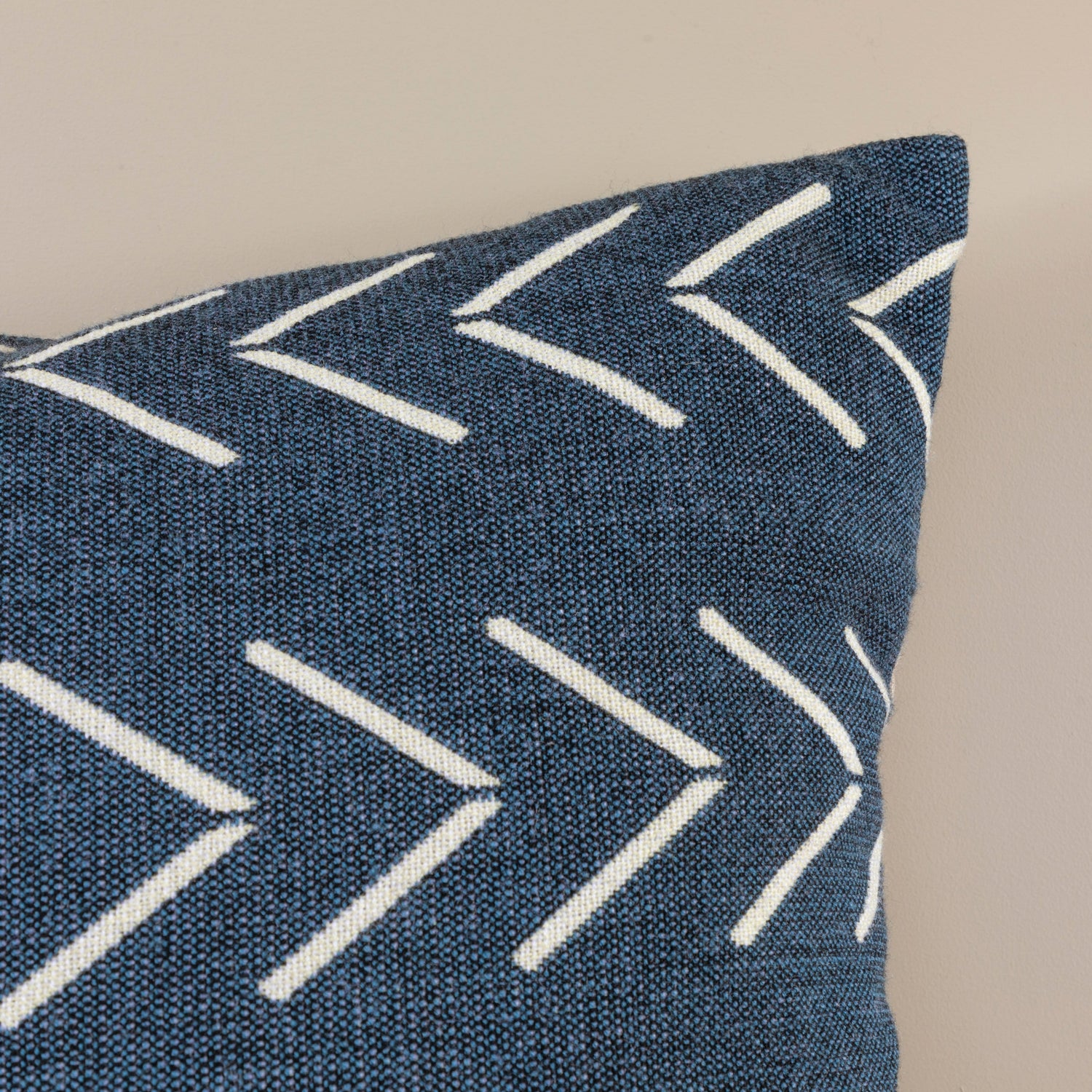 Alpaca Square Pillow, Navy with Chevrons