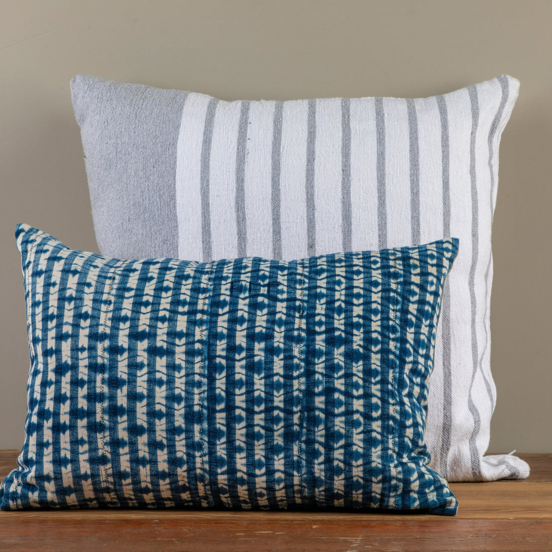 Cotton &amp; Linen Square Pillow, Sailor Stripe