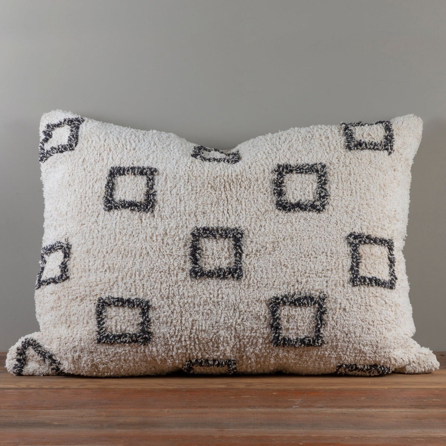 Bowie Big Pillow, Ivory & Grey